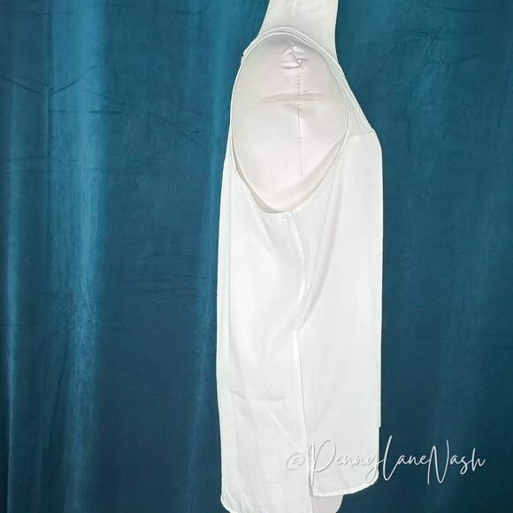 Sam Edelman Sheer Yoke Tank Top Medium M White - Picture 5 of 13